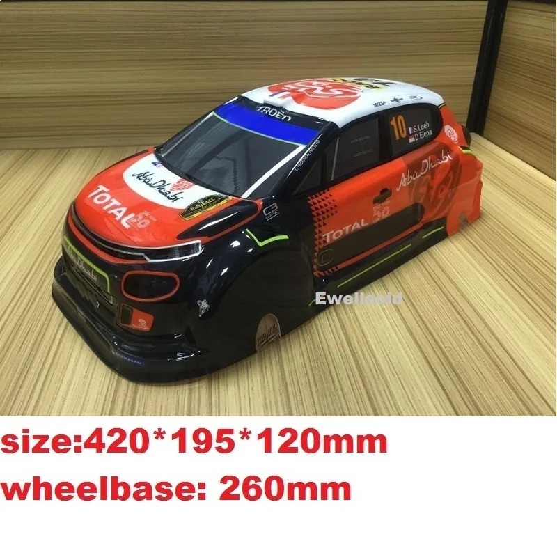 the newest 9 styles PVC painted body shell /Accessories for 1/10 scale R/C racing drift cars wheelbase 260MM width 190MM