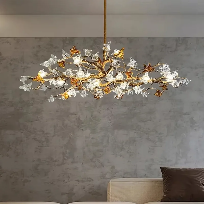 

High Quality LED Chandeliers Chinese Style Tree Branch Suspension Pendant Lights Living Dining Room House Decor Island Lighting