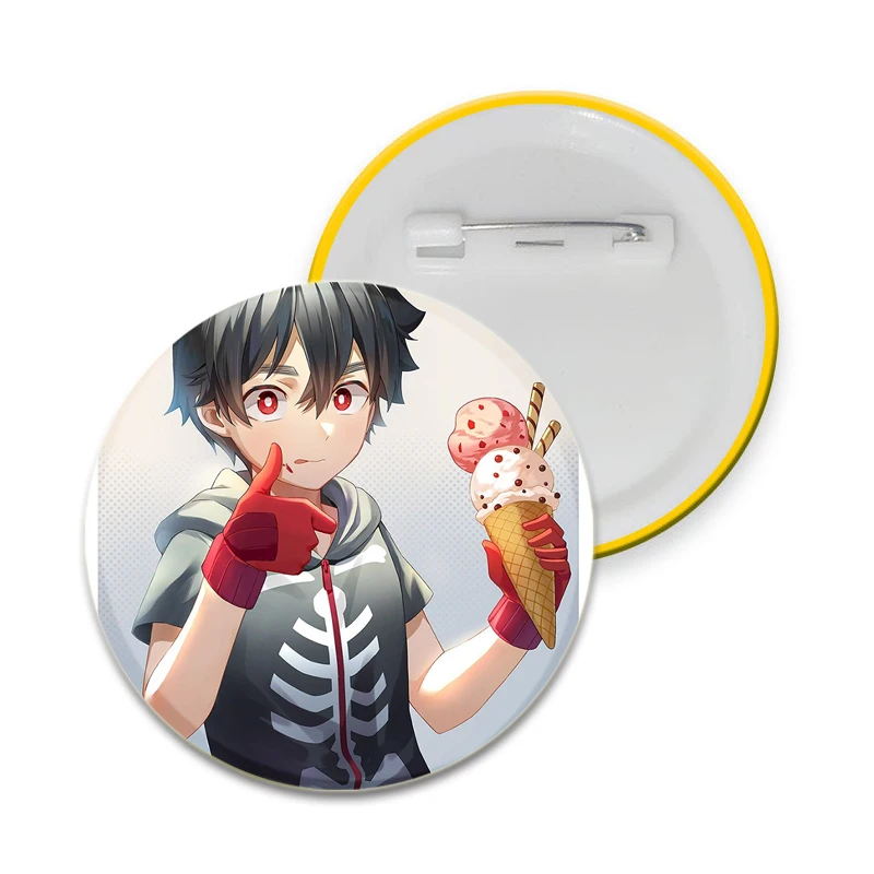 58/44/32mm Hot Anime Kemono Jihen Creative Badge Tinplate Plastic Pins Button Brooches for Backpack Accessories Jewelry Gifts