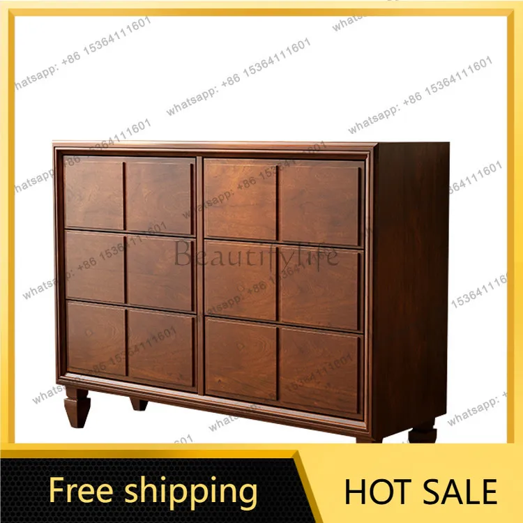 PJ Vintage-style Chest of Drawers Solid Wood Vintage Decorative Entryway Storage Cabinet