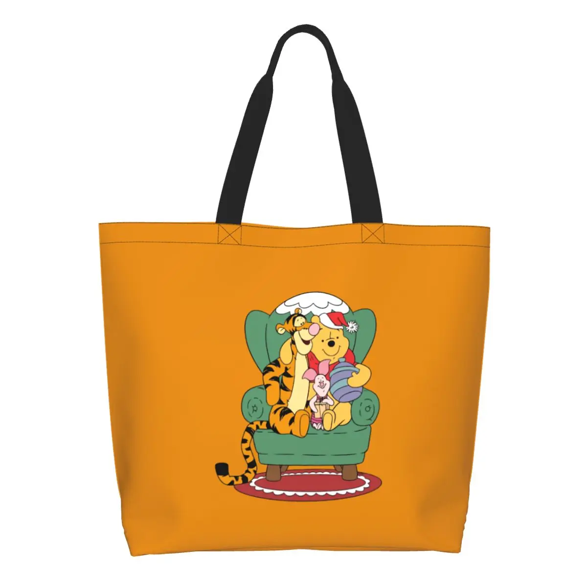 

Custom Cute Winnie The Pooh Shopping Tote Bags Recycling Pooh Bear Canvas Grocery Shoulder Shopper Bag