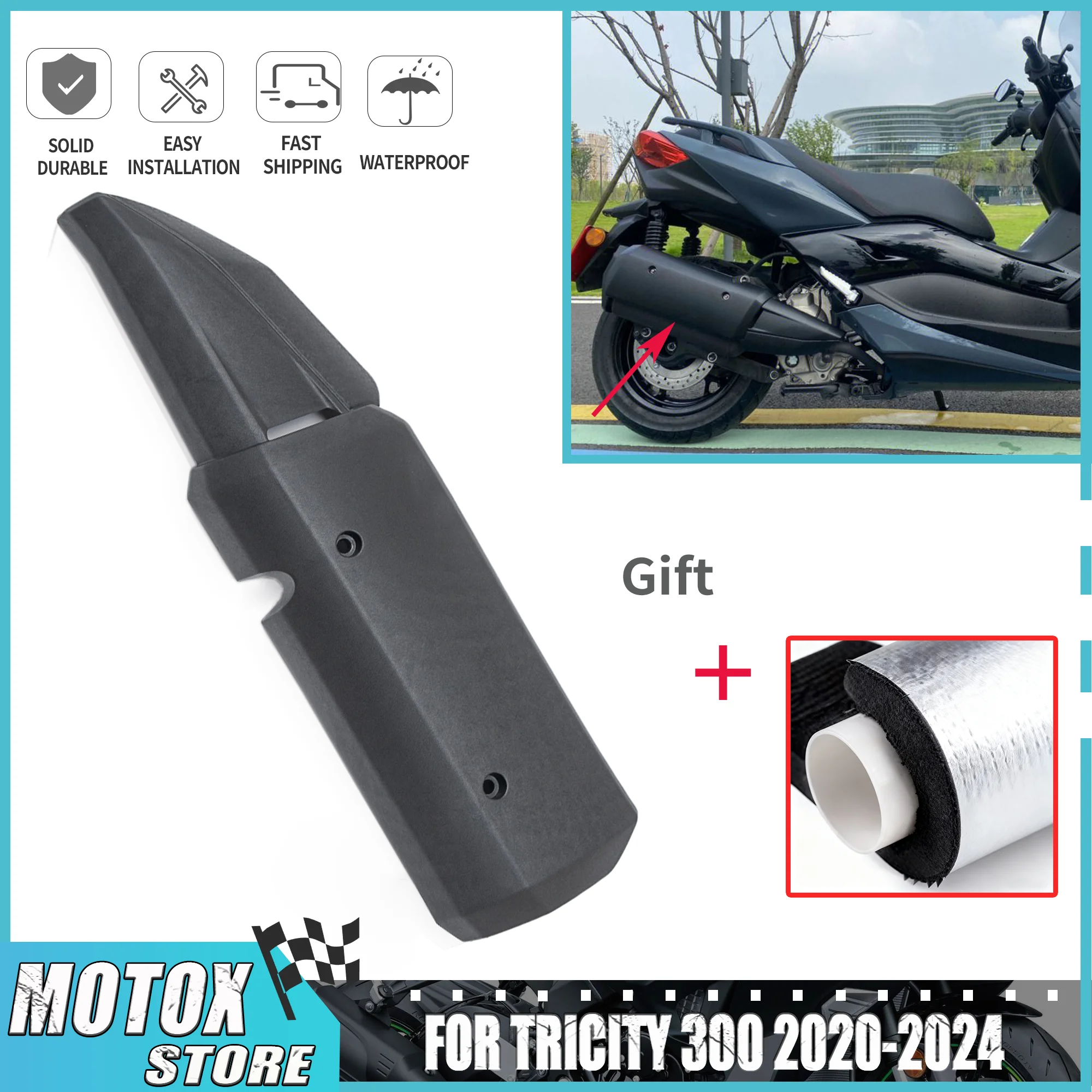 Échappement Aftermarket Pour Yamaha Tricity 300 - Acier Inox, Diamètre 38-51mm, Neuf Sous Garantie