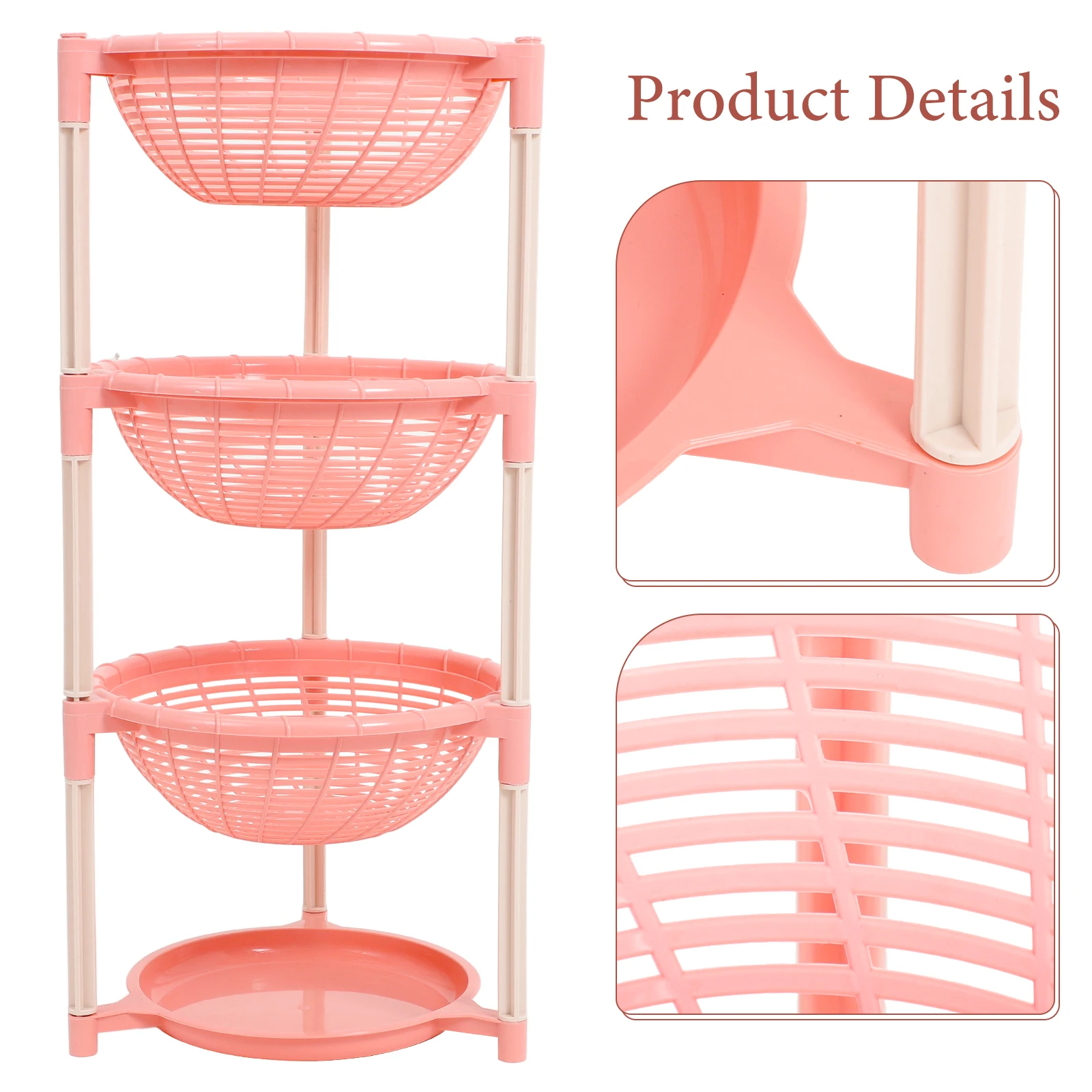 

1 pc Kitchen Storage Shelf Multi-Layer Vegetable Basket Drainage Holes Home Organization Rack Kitchen Bathroom Living Room