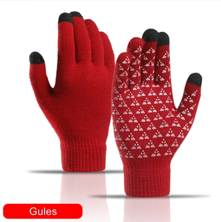 Winter Men\'s and women\'s  Knit Touchscreen Gloves Warm Touch Gloves Texting Anti-slip Gloves for Adults