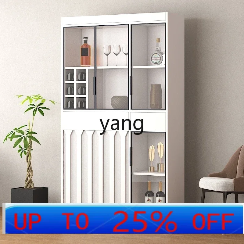 

LH wine cabinet display living room new Chinese-style household solid wood against the wall glass dining side rack