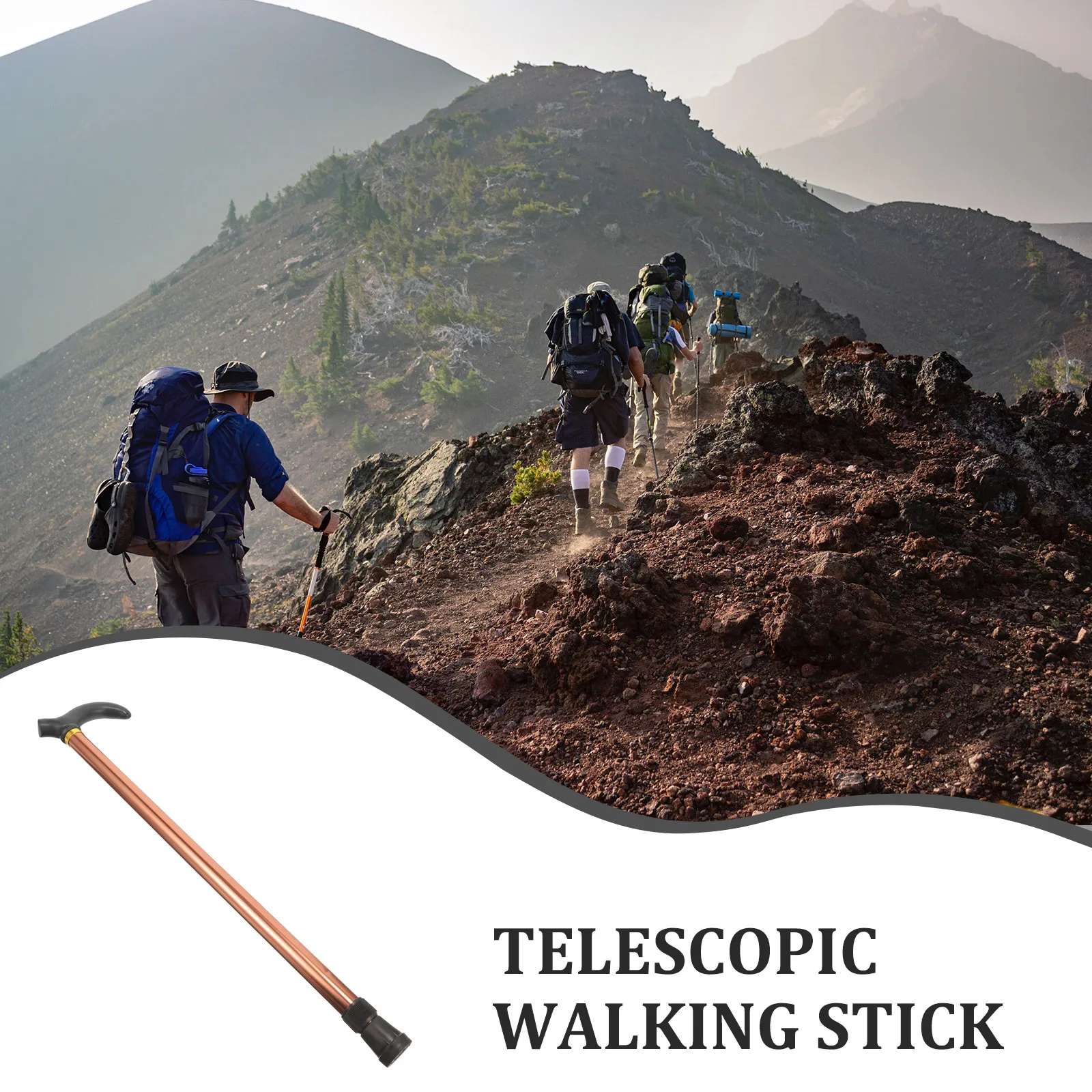 

Collapsible Telescoping Walking Stick Durable Non-Slip Trekking Pole Lightweight Hiking Pole for Elderly Outdoor Use