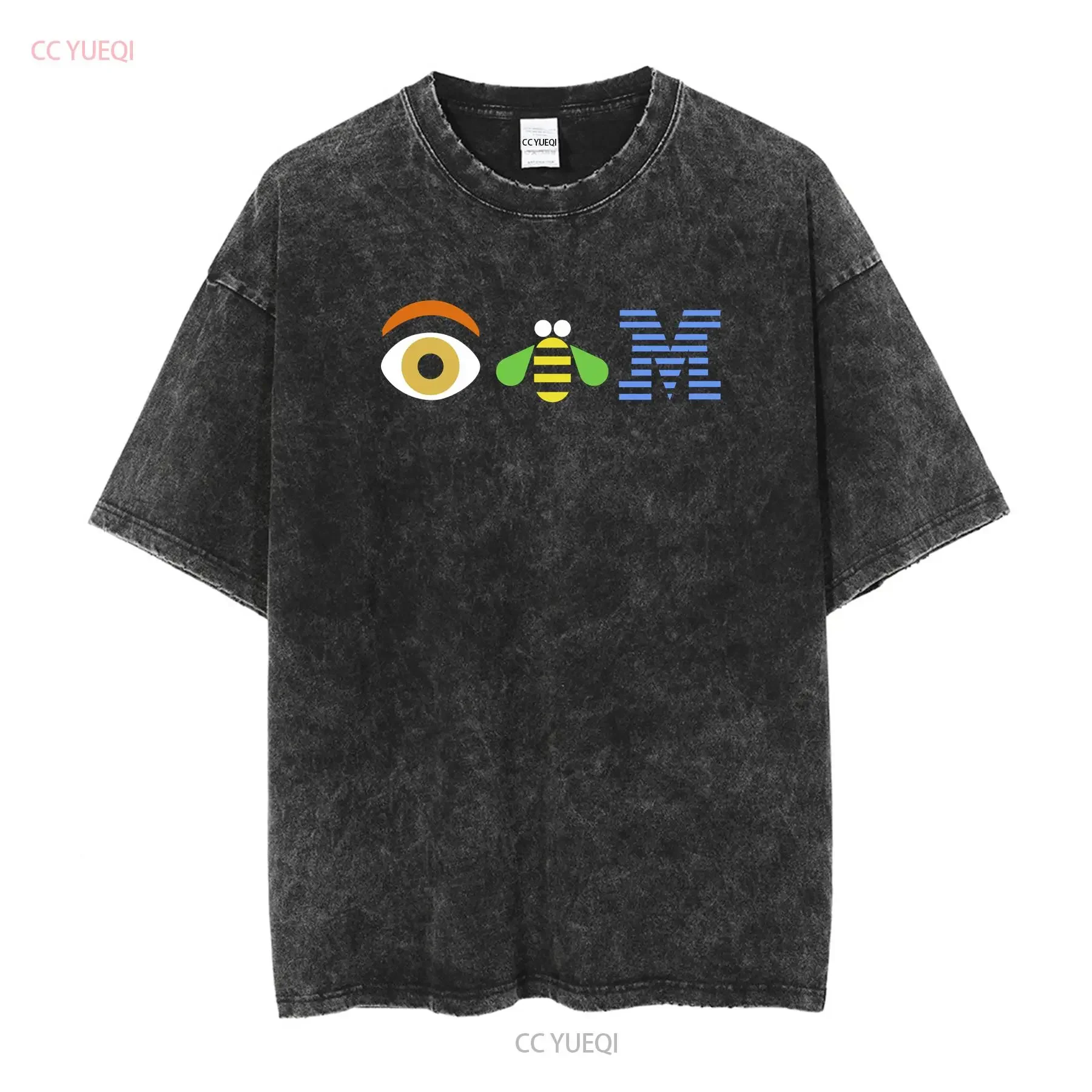 NEW Stunning IBM Computers Logo eye bee M Technology T Shirt 2XL Adult Black long or short sleeves vintage Washed Versatile