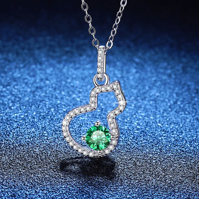 

Платиновое ожерелье из 18-каратного золота PT950 с подвеской из 50% муассанита, классическая цепочка на ключицу из тыквы, ожерелье с муассанитом D-цвета