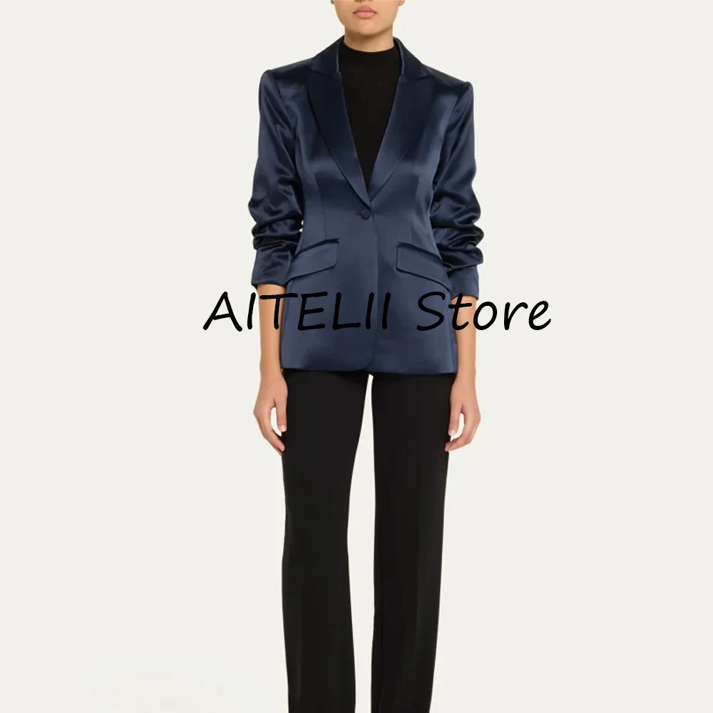 

Женский атласный пиджак Элегантные женские пальто для женщин Роскошные новые куртки Уличная одежда Новинки Высококачественное пальто и женщина