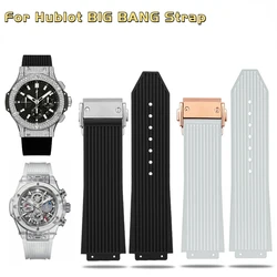 For Hublot BIG BANG Black Blue white Silicone Rubber Strap With men Butterfly Buckle Watchband Accessories 26*19mm Free tools