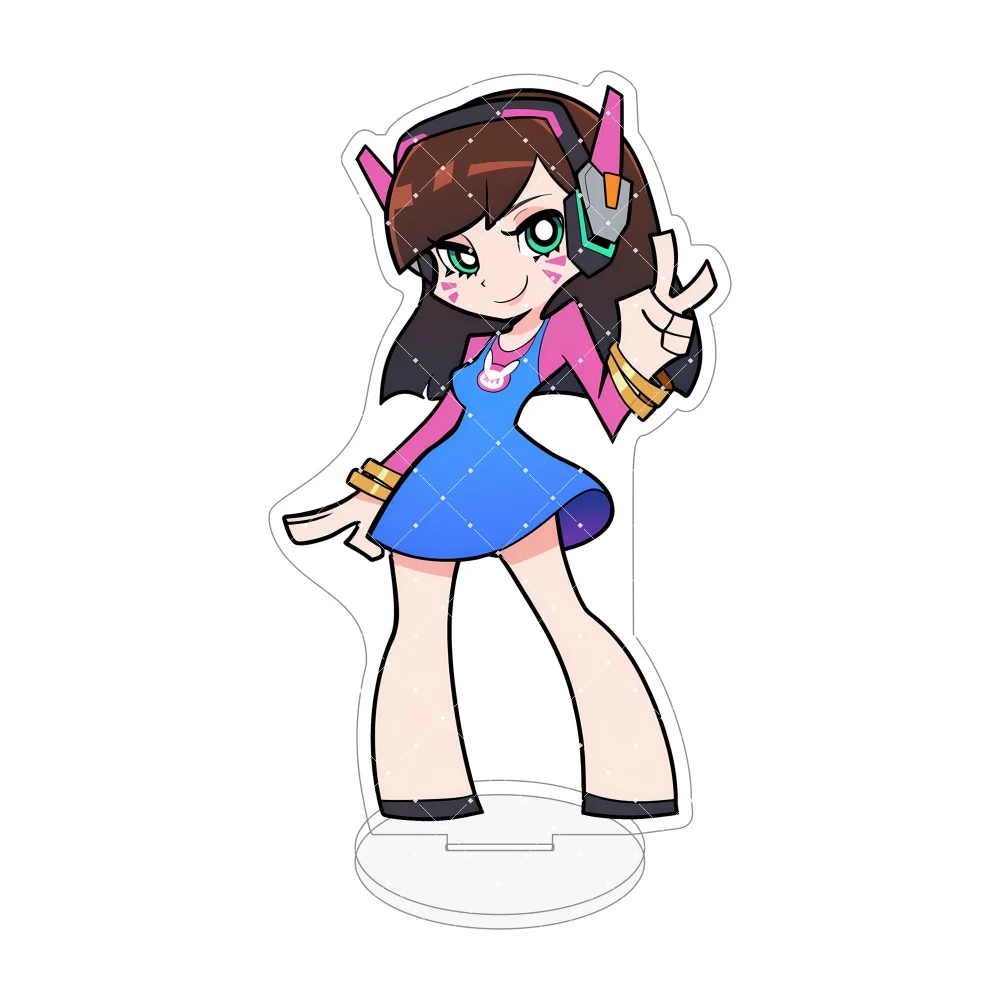 Overwatch 2 15cm Acrylic Stand Figure Chibi Tracer D.Va Mercy Widowmaker Sombra Desk Decor Keychain Cosplay Collectible Gifts view 6