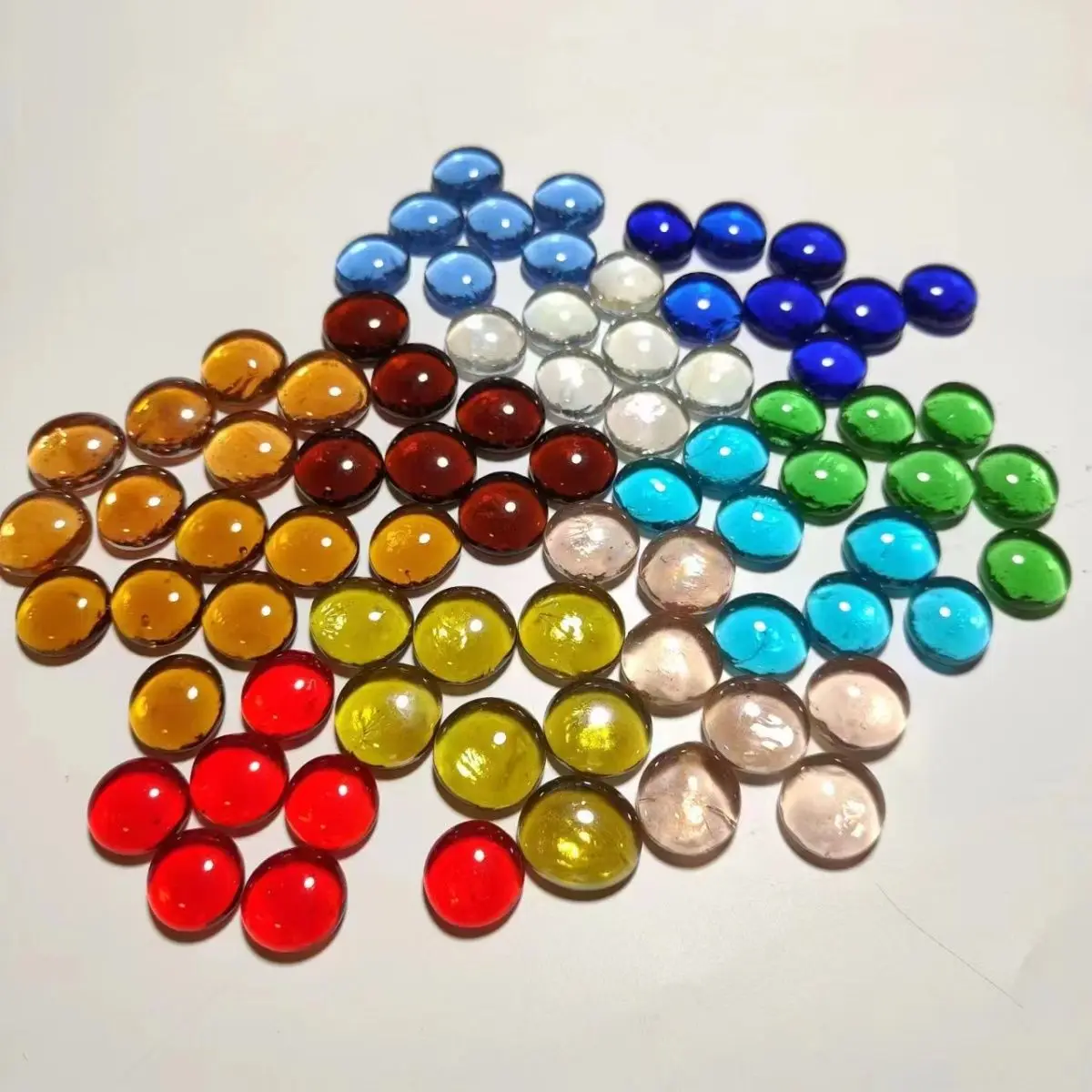 Glass flat bead Crystal Ball Decoration Bedroom Desk Accessories Aquarium Ornaments Glass Marbles Ball Garden Outdoor Decoration