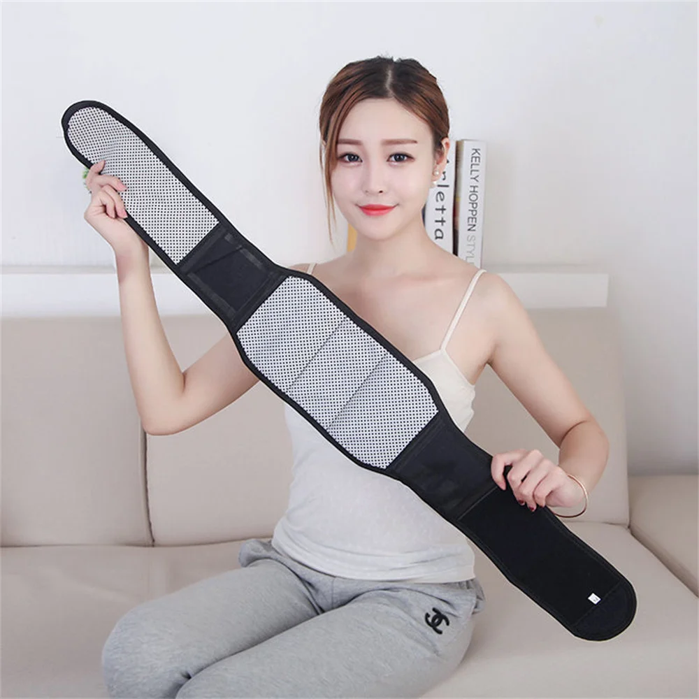 Black Adjustable Waist Tourmaline Self Heating Magnetic Therapy Back Waist Support Belt Lumbar Brace Massage Band Health Care