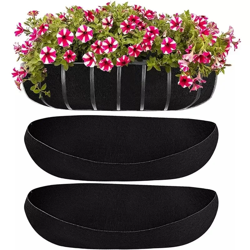 3PCS Felt Groove Hanging Flowerpot Lined with Non-woven Fabric Window Hanging Plant Basket Fiber Instead of Liner