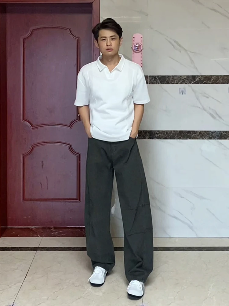 

Мужские брюки в стиле милитари American Sle Workwear, прямые, свободные, широкие, длинные, с декором в виде лезвия ножа