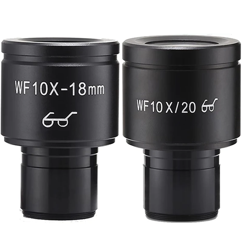 WF10X نقطة عين عالية واسعة الزاوية مجال رؤية العدسة 18/20 مللي متر واجهة 23.2 مللي متر للمجهر البيولوجي