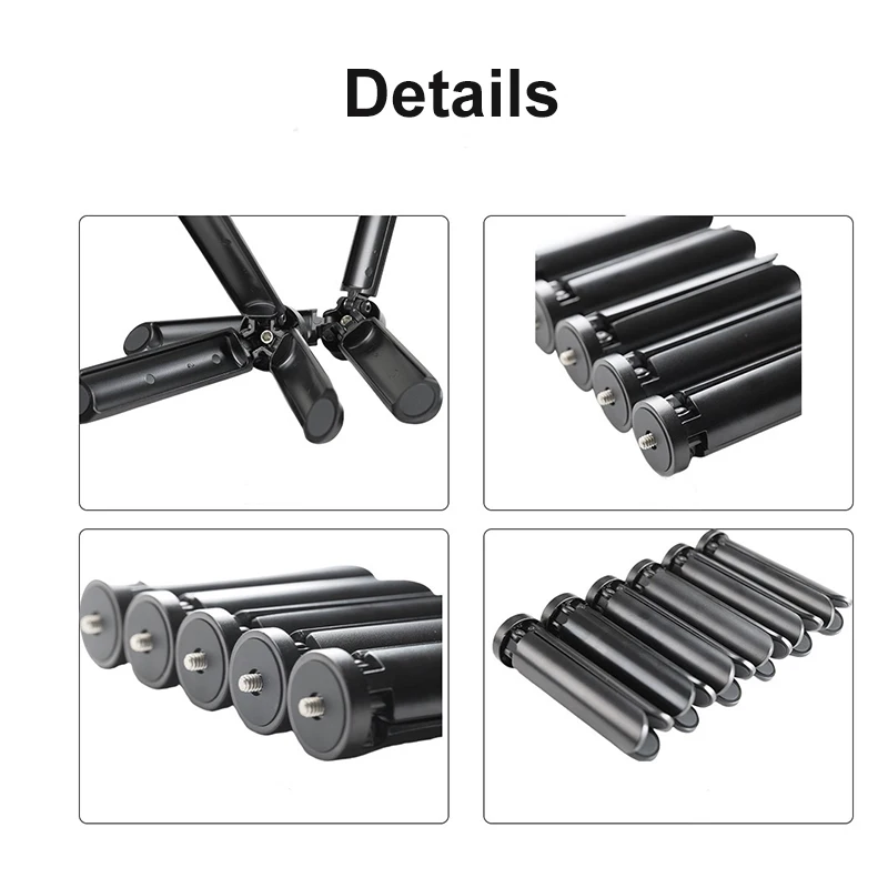 Mini statyw ze stopu aluminium 1/4 śruba do mocowania podstawka projektora lekki aparat uchwyt na telefon stabilizator przenośny statyw pulpitu — zdjęcie 5