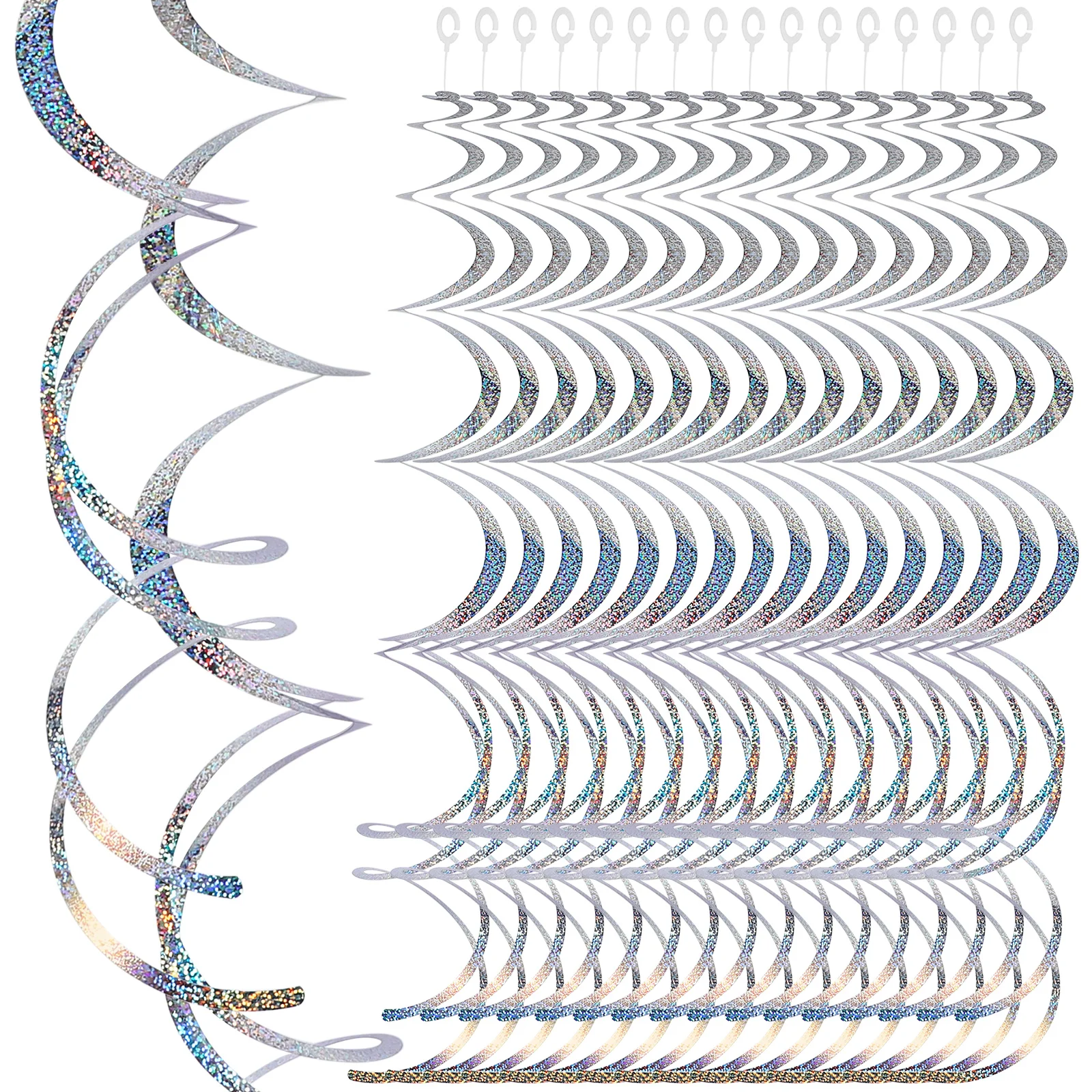 

30pcs Spiral Hanging Decor Colorful Curling Swirl Pendants For Party Wedding Christmas Festival Graduation Baby Shower Ceiling