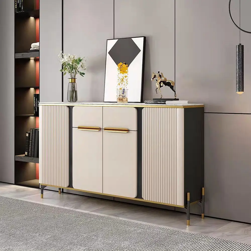 

Light and luxurious rock plate sideboard living room wall porch cabinet modern simple sideboard kitchen cupboard storage locker.