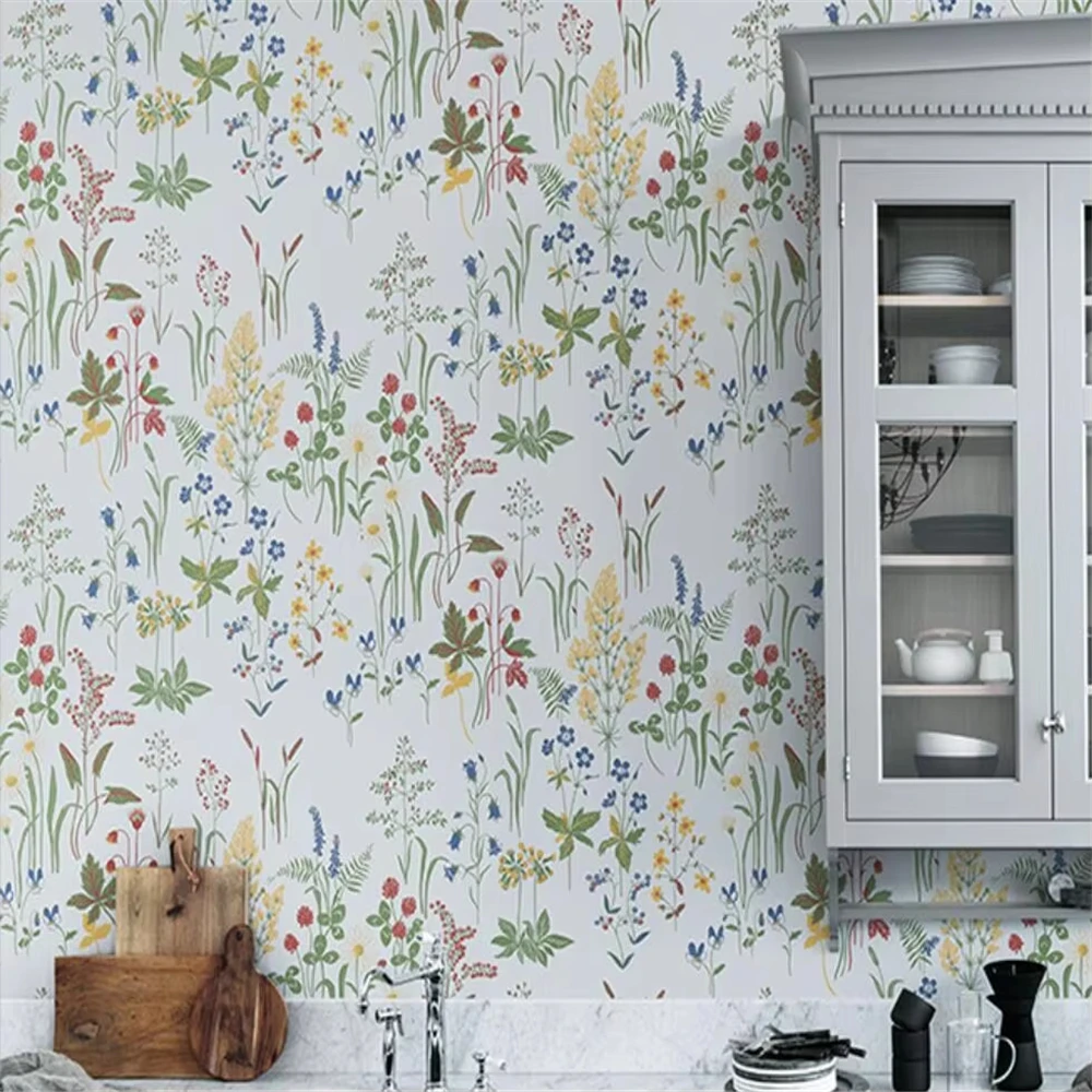 Custom Modern American Minimalist Small Fresh Flower Wall Paper TV Background Wallpaper livng room Personalized Mural Home Decor