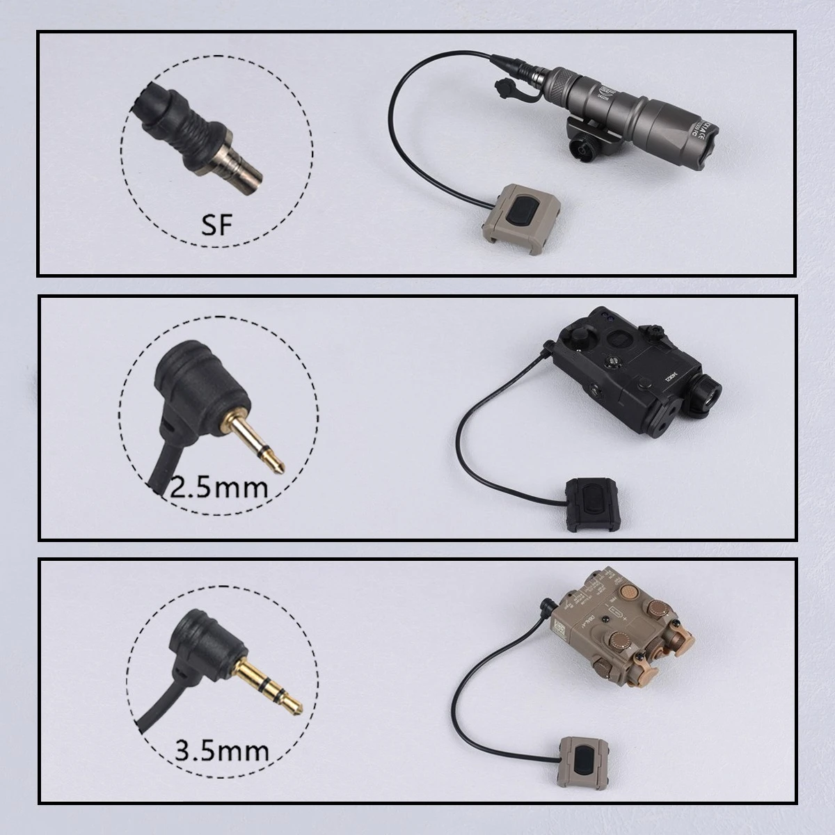 

Тактический дистанционный выключатель ModButton для фонарей SureFire SF M300 M600, Scout Light, DBAL A2, PEQ15, креплений M-LOK, Keymod, Picatinny