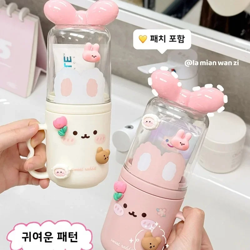 

2025 New Cute Wash Cup Household Tooth Cup PortableToothbrush Storage Box Travel Grooming Set Children Cartoon Mouthwash Cup