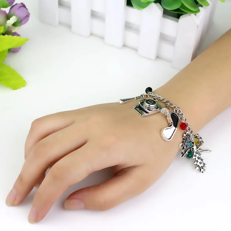Anime Stranger Charm Bracelets Handmade Enamel Pendant Cartoon Bracelet Jewelry Accessories for Woman Cosplay Gifts