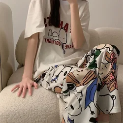 Kawali Snoopy Cartoon Pajamas Home Clothes Short Sleeved Shorts Set Leisure Anime Cute Girl Gift Birthday Gift For Girlfriend