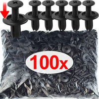 100/50pcs 8mm Plastic Fasteners Screws Universal Car Bumper  Black Rivets Car Fastener Push Pin Clips Auto Accessories