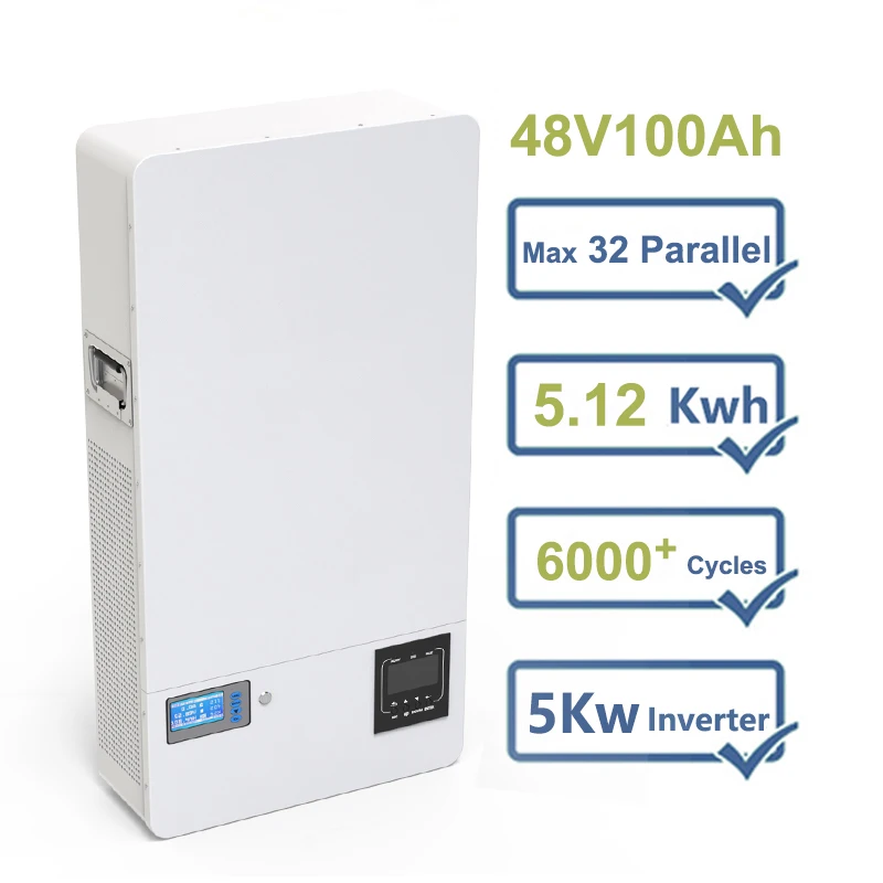

2 In 1 PC Monitor 6000 Deep Cycles Built-in 5Kw Inverter 48V 100Ah Storage Battery 5.12Kw Powerwall Battery 48V Powerwall
