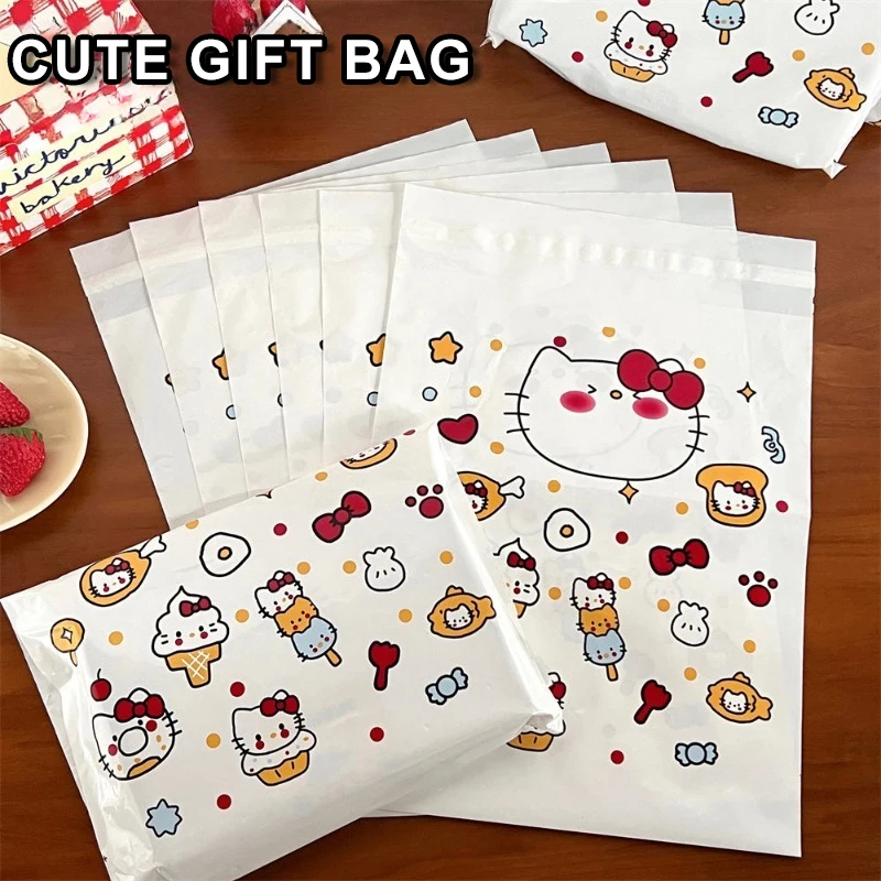 

20 шт. Sanrio Hello Kitty, новая милая упаковочная сумка с героями мультфильмов, утолщенная водонепроницаемая подарочная сумка, креативная сумка для хранения закусок 25*35 см