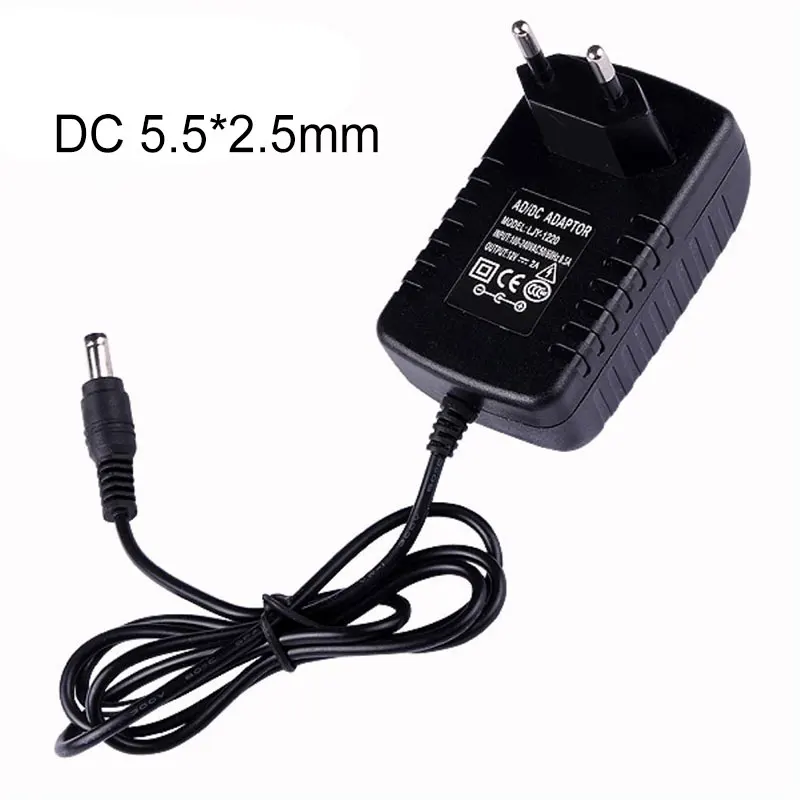 Zasilacz DC 12V 1A 2A 3A AC100-240V Adapter konwertera DC12V Wtyczka EU/US/UK/AU 5.5mm x 2.1-2.5mm Sterownik transformatora oświetleniowego