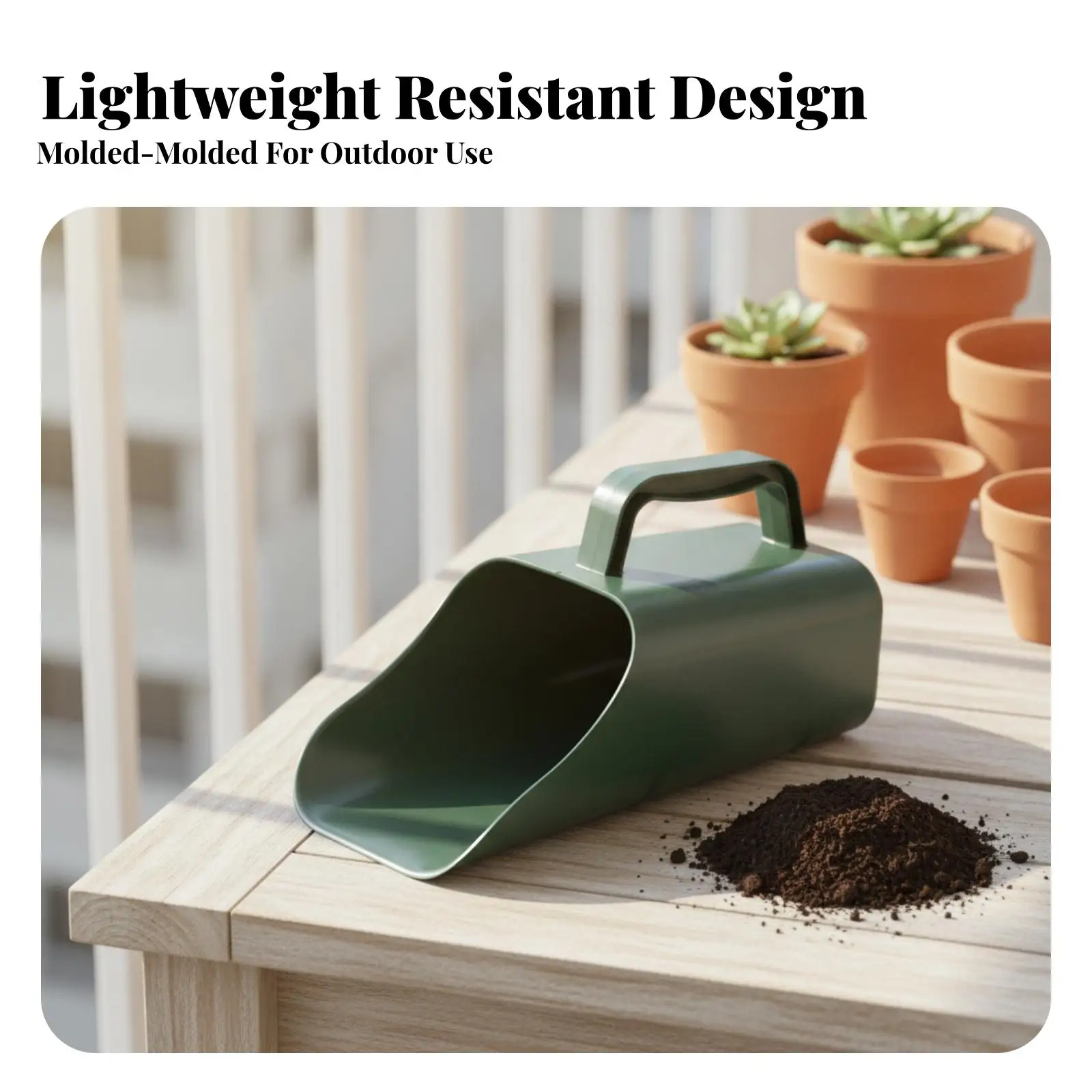 Lightweight Plastic Plant Soil Ladle with Sifting Holes for Aquarium Gravel Cleaning and Potting Mix Transfer Hand Tool