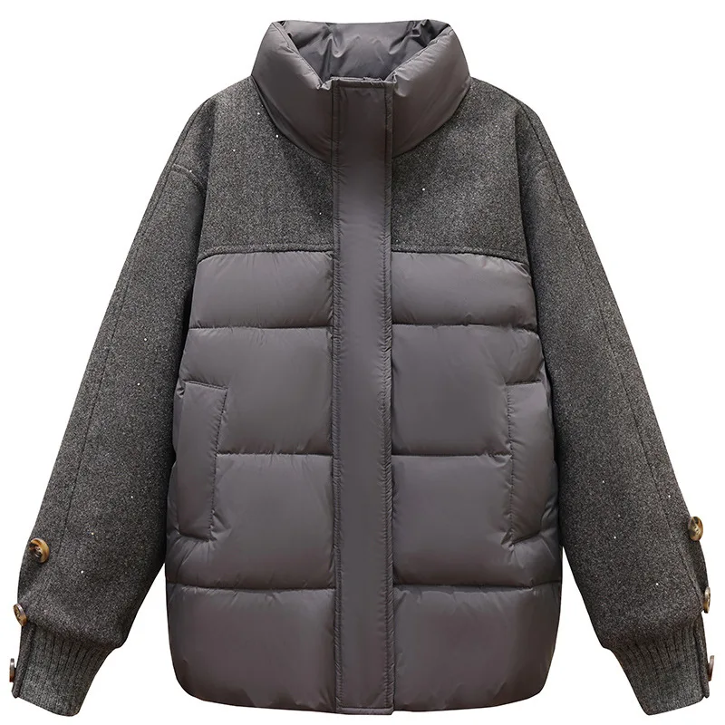 Parkas Women Short Coats Zipper Jackets Thick Warm Y2k Streetwear Stand Collar Elegant Jacket Work Coat Autumn Winter 2025