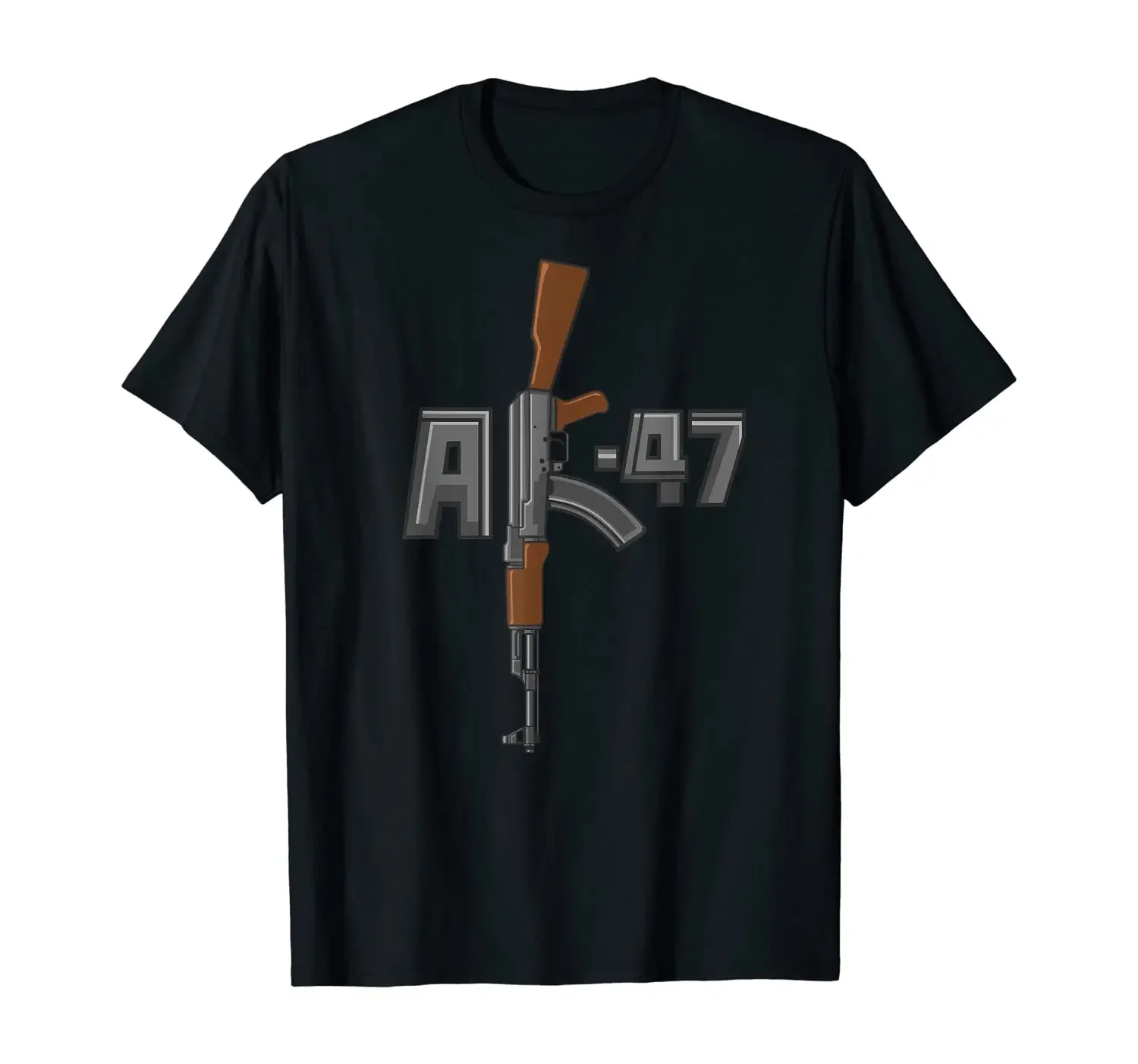 

AK-47 Assault Rifle K Font Art Gun Owner Gifts T-Shirt 100% Cotton O-Neck Summer Short Sleeve Casual Mens T-shirt Size S-3XL