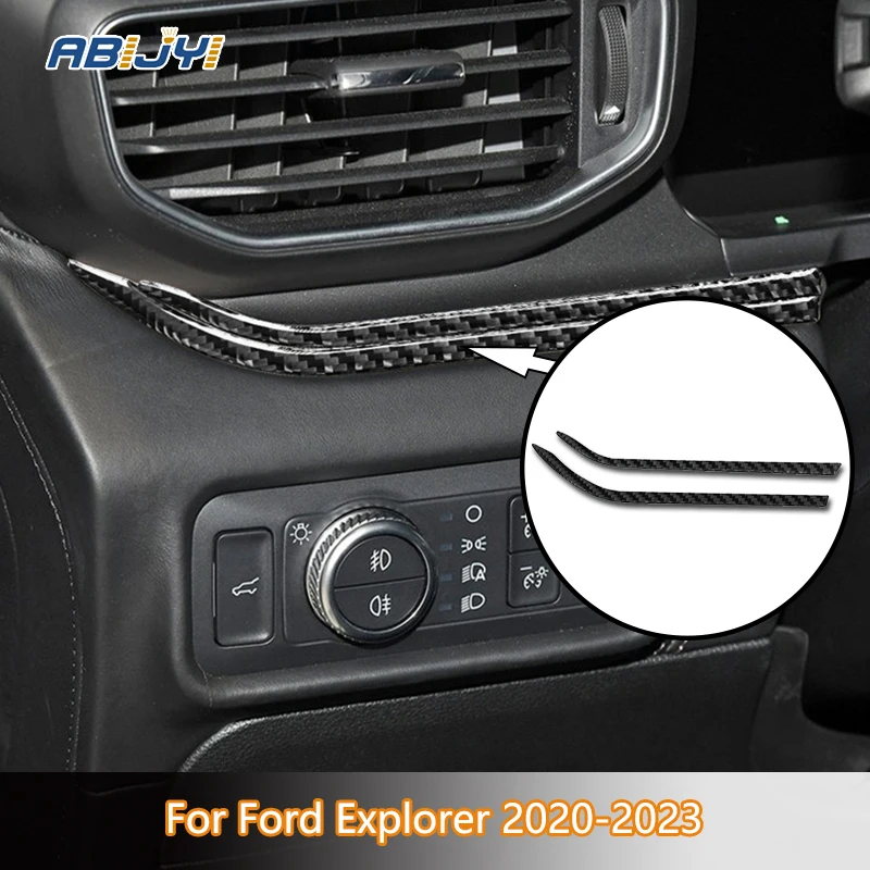 

Driver's Air Vent Lower Frame Carbon Fiber Interior Stickers Fits both Horizontal & Vertical Screens For Ford Explorer 2020-2023