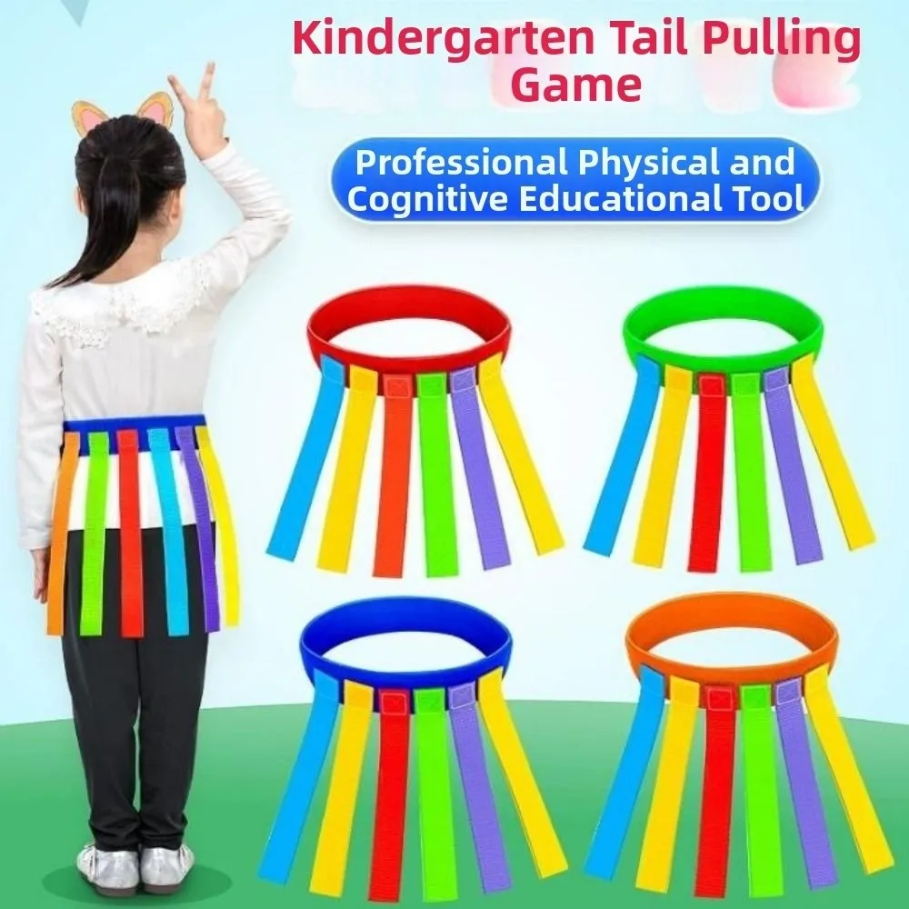 Multicolors Skill Training Catch Tail Props Fashion Parent-child Teamwork Game Outdoor Funny Game Toy Belt with 6pcs tails
