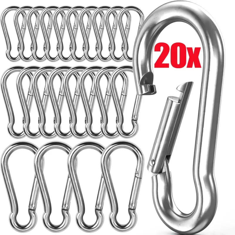 Пружинный карабин из нержавеющей стали, сверхмощные зажимы, быстродействующее стопорное кольцо, пряжка, брелки, карабины для кемпинга на открытом воздухе