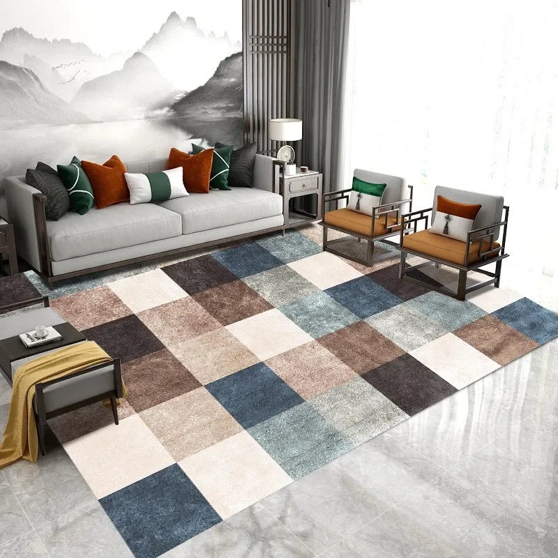 Imitation Cashmere Carpet Living Room Sofa Area Rug Anti Slip Children's Bedroom Carpet Game Crawling Sound Insulation Mat
