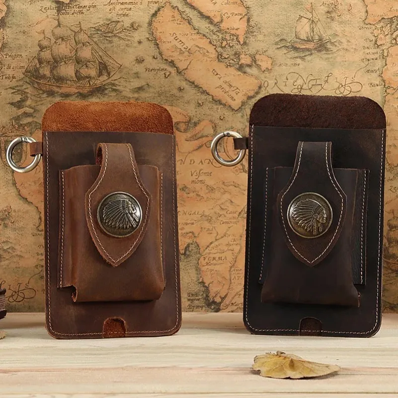 

Men's Retro Multifunctional Fanny Pack, Coffee Color