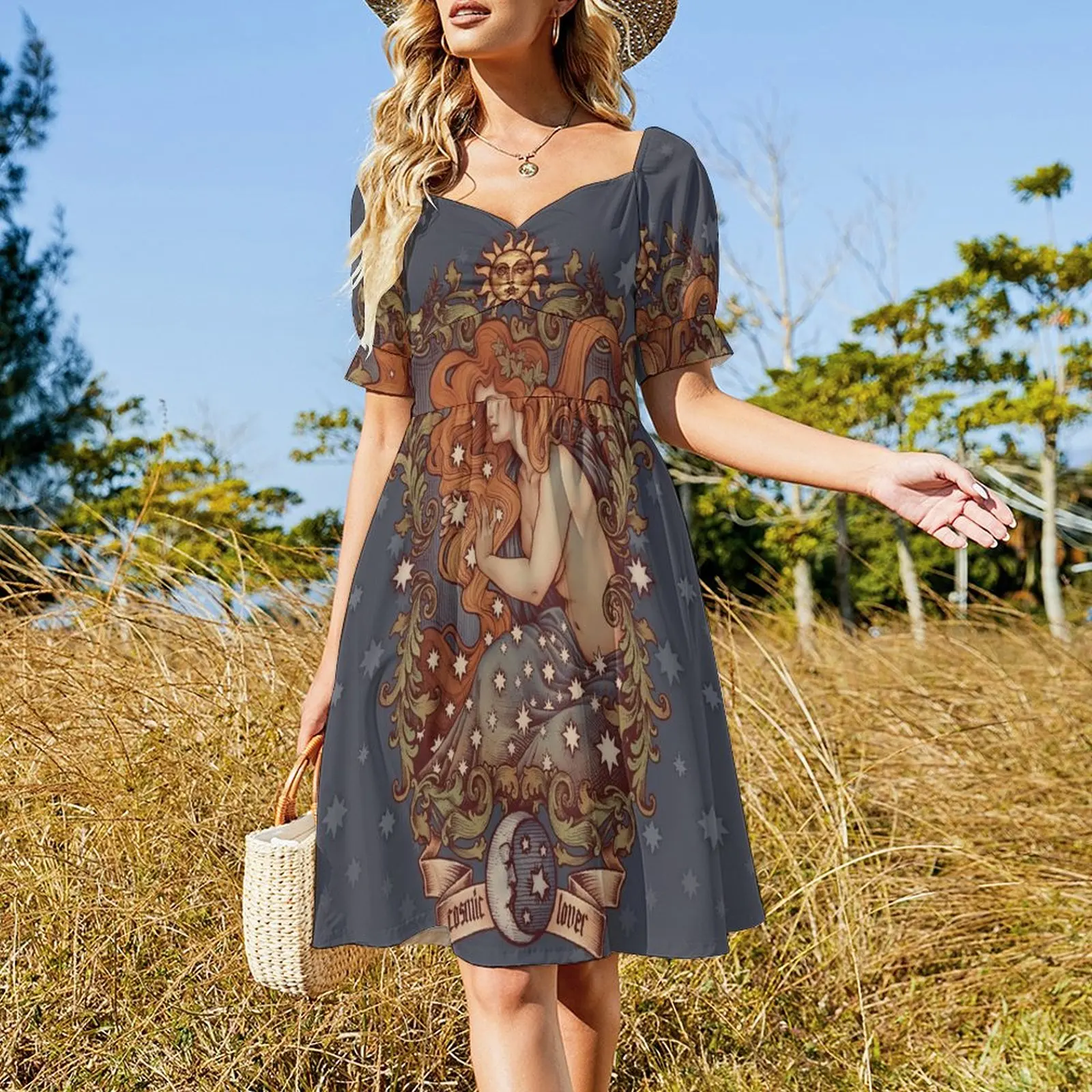 COSMIC LOVER - Color version Short Sleeved Dress summer dress daily summer dress woman 2025 trendy