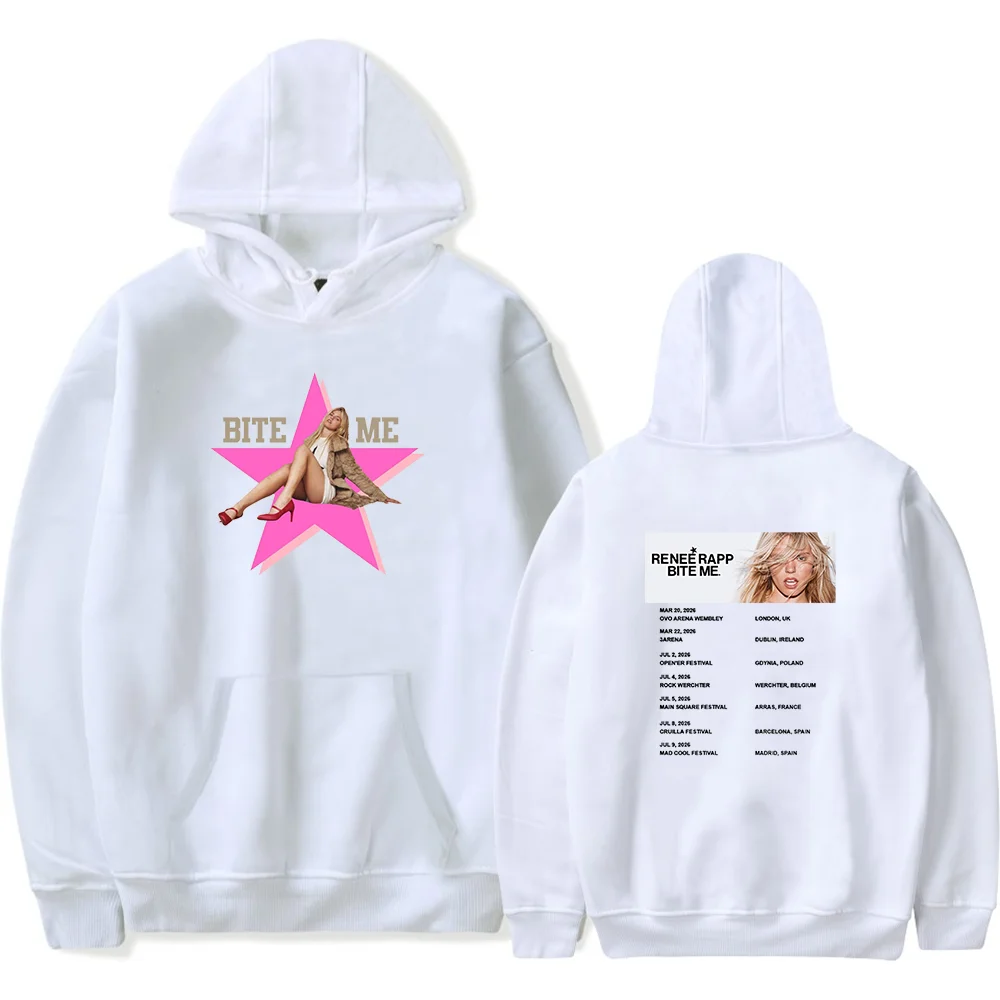 Reneé Rapp BITE ME tour Merch hoodie Unisex retro fashion long sleeved hooded sweatshirt sportswear