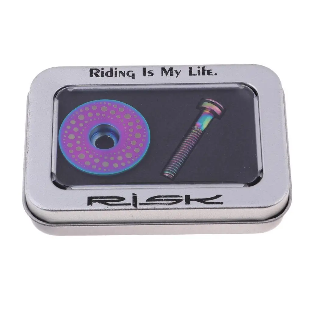 RISK Титановый комплект крышек велосипедной ручки Винт крышки гарнитуры Black-Sky