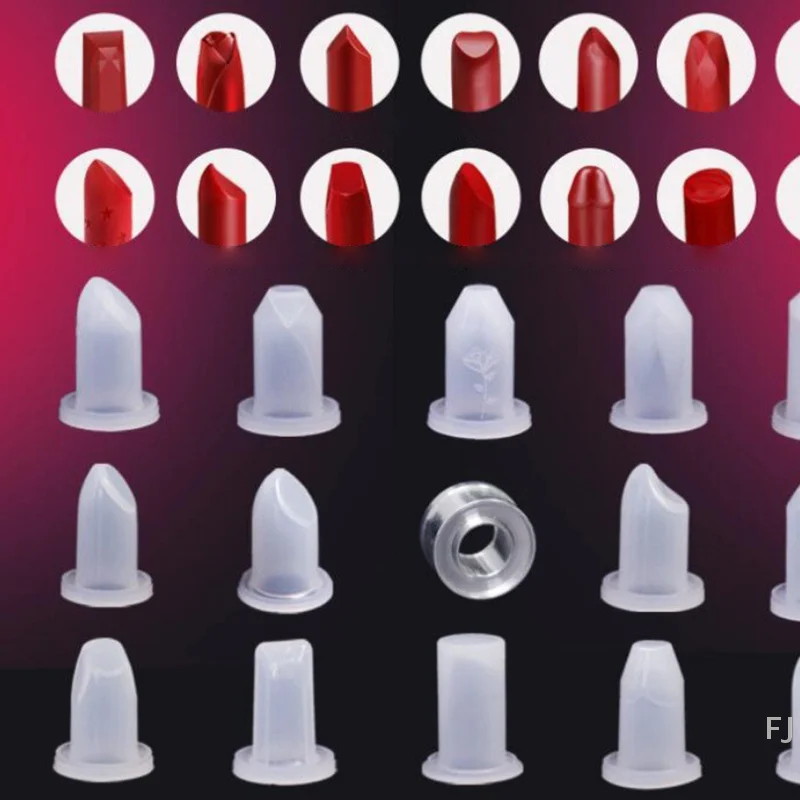 [YU] Kit de material de batom feito à mão feito à mão, ferramenta artesanal, bico pequeno de amostra, tubo vazio, molde de alumínio de silicone, batom