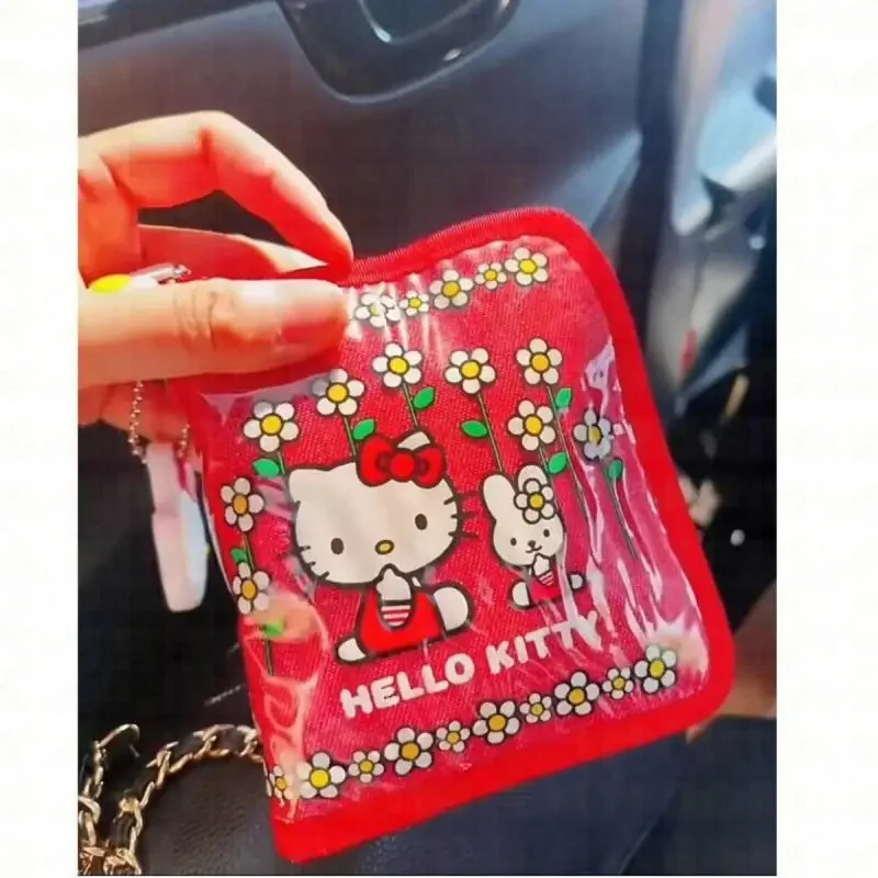 Sanrioed Kitty Pvc Card Holder Multifunction Card Cover Coin Purse Storage Bag High Capacity Multifunction Wallet Friend Gift