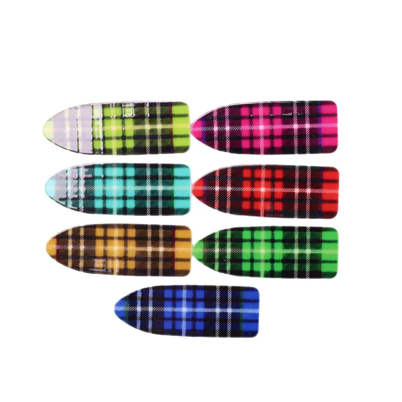 Wholesale 50pcs/lot color plaid pattern print geometry Rectangle shape acrylic beads diy jewelry garment hair accessory