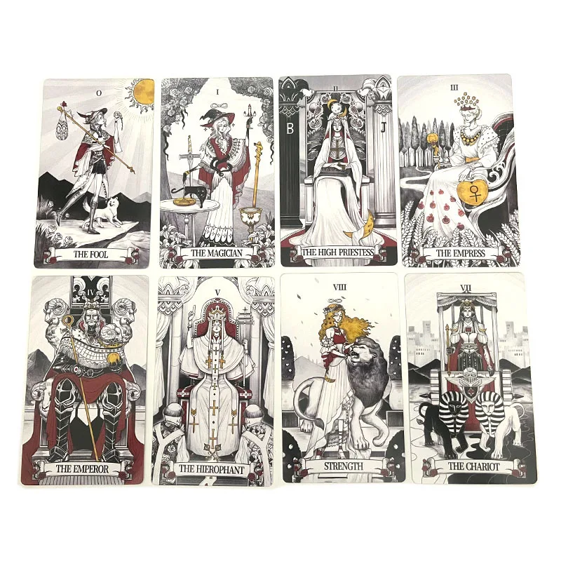 12x7cm Secret Mirror Tarot Cards with Guidebook English Version Mystical Divination Feminine Art Oracle Cards Game