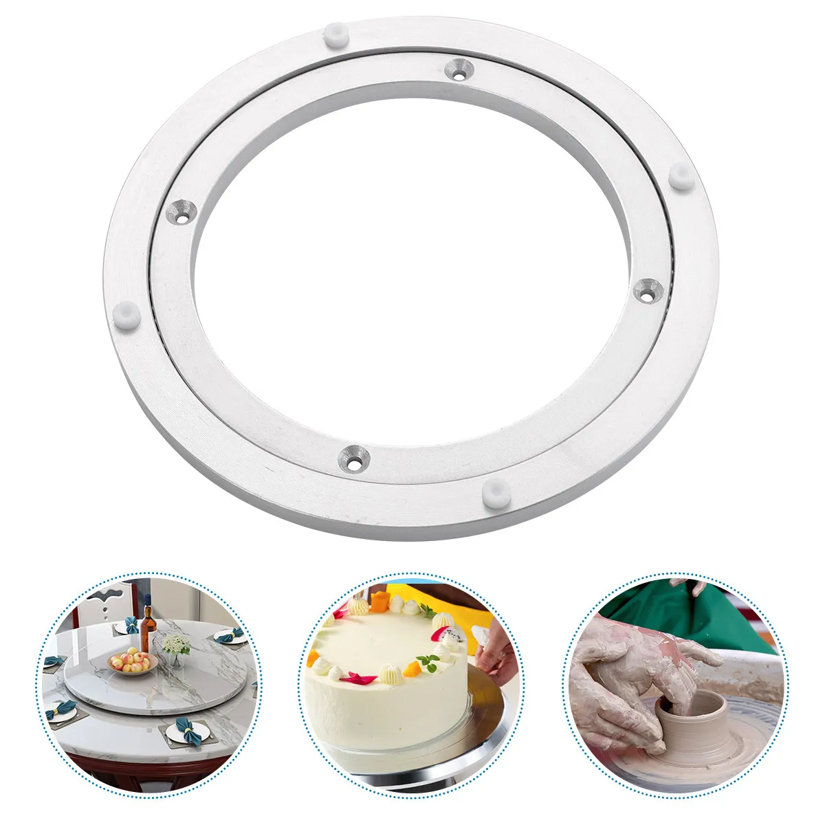 

1 шт. Поворотная подставка из алюминиевого сплава с подшипником, вращающаяся на 360 градусов, для скульптур, работы с глиной, украшения тортов, ремонта электроники