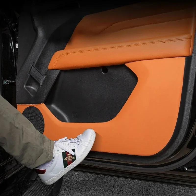 

For Haval H9 2024-2026 Leather Brown Car Door Anti-Kick Pritective Anti-Dirty Pad Trim Interior Car Accessories