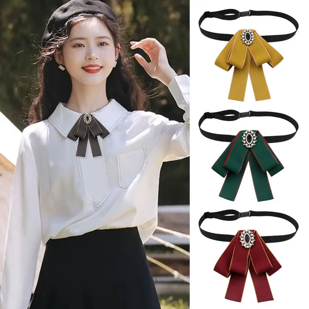 Модный галстук-бабочка из сплава со стразами, ювелирные аксессуары, броши с бантом, украшение на шею, галстук-бабочка для свадебной вечеринки для студентов